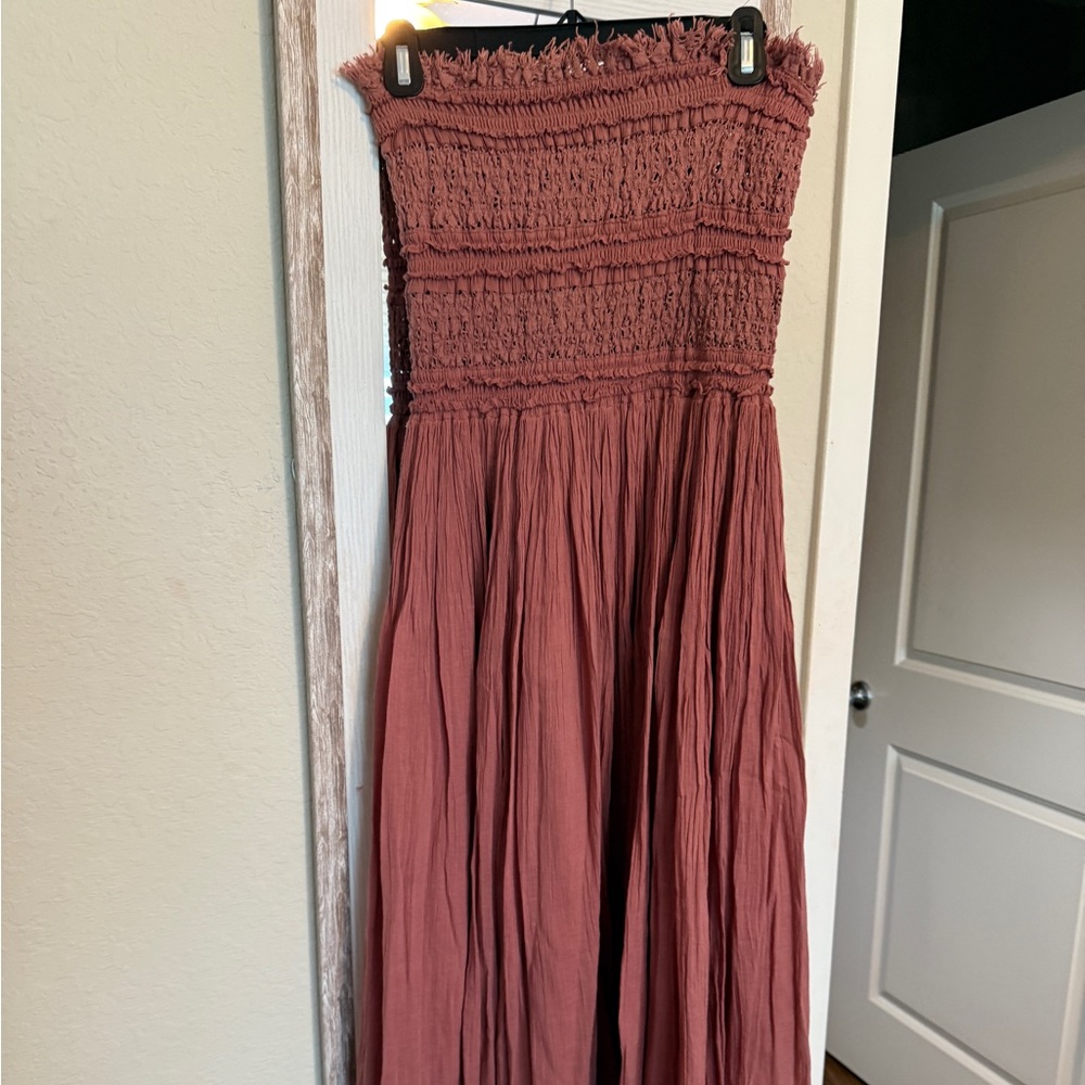 Smocked Strapless Maxi Dress Free people